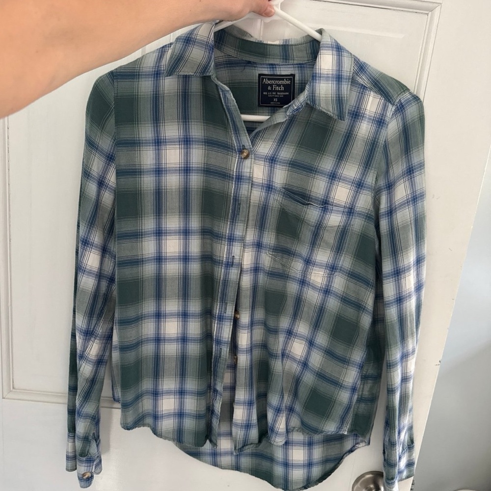 Abercrombie & Fitch Green Plaid Men's Shirt